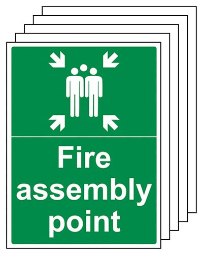 5 Pack Fire Assembly Point With Family Portrait
