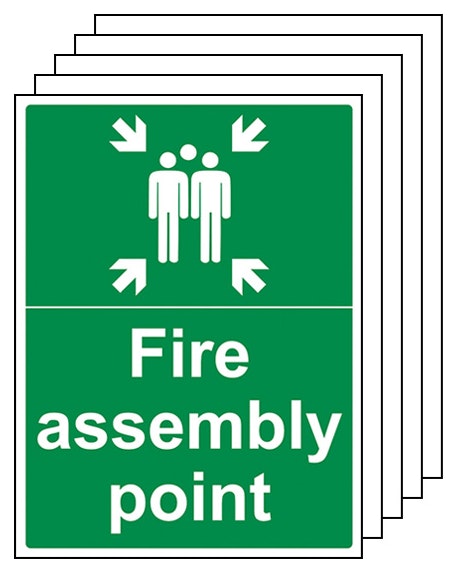 5 Pack Fire Assembly Point With Family Portrait