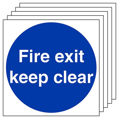 5 Pack Fire Exit Keep Clear 1