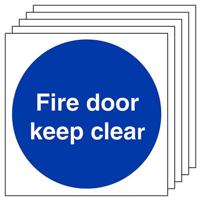 5 Pack Fire Door Keep Clear