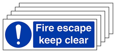 5 Pack Fire Escape Keep Clear Landscape