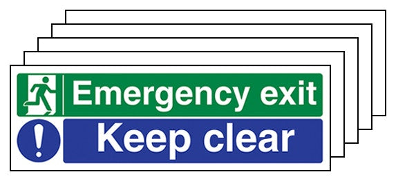 5 Pack Emergency Exit Keep Clear Landscape
