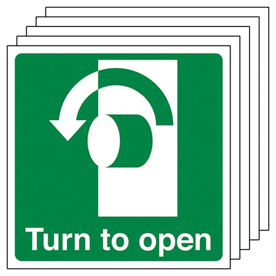 5 Pack Turn To Open Anti Clockwise Square