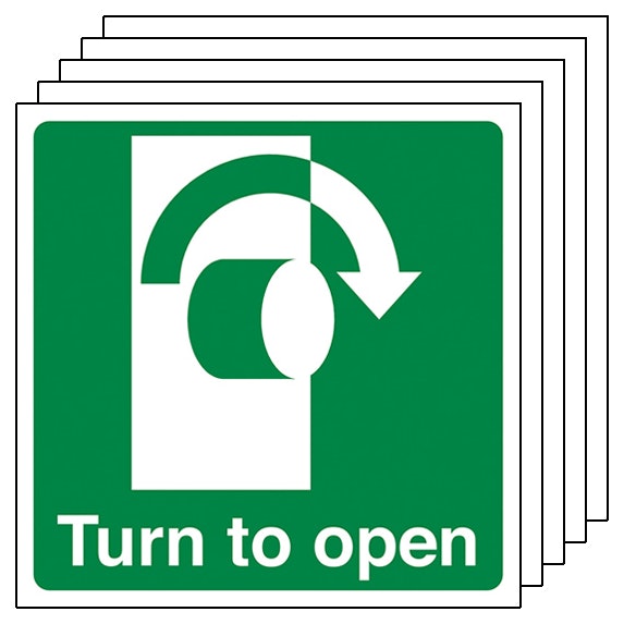 5 Pack Turn To Open Clockwise Square