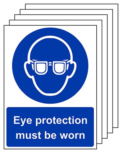 5 Pack Eye Protection Must Be Worn Portrait