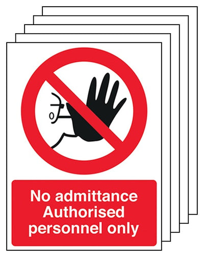 5 Pack Authorised Personnel Only Portrait