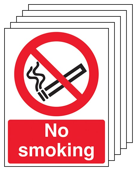 5 Pack No Smoking Portrait