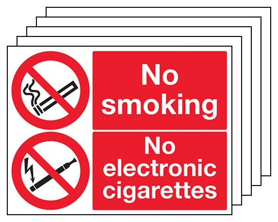 5 Pack No Smoking No Electronic Cigarettes