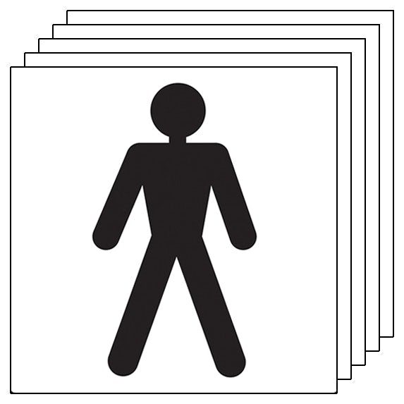 5 Pack Male Toilet Symbol