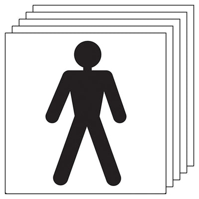 5 Pack Male Toilet Symbol