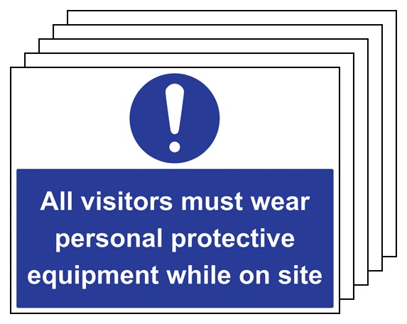 5Pk All Visitors Must Wear Ppe Large Landscape