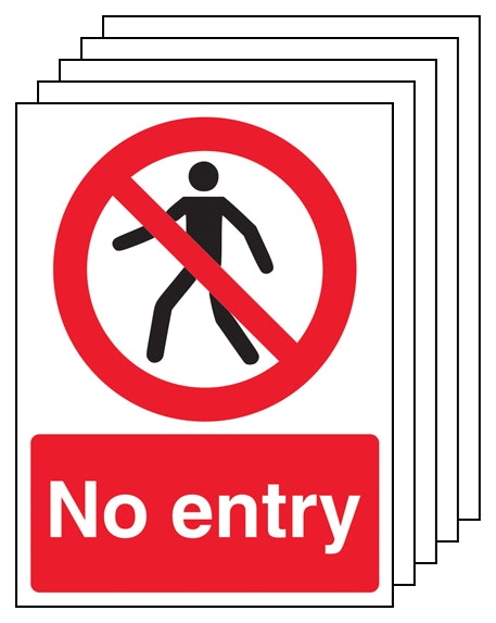 5Pk No Entry With Man Portrait