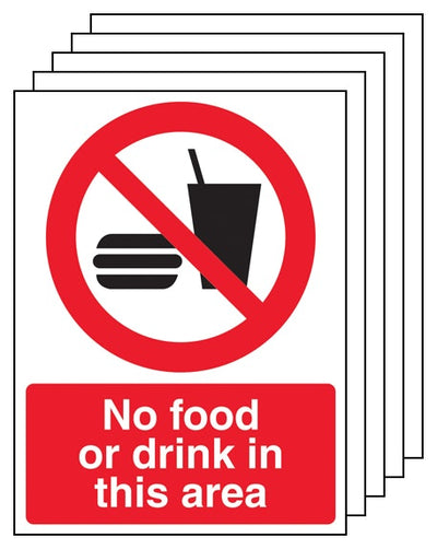 5Pk No Food Or Drink In This Area Portrait