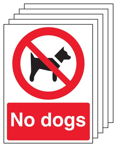5Pk No Dogs Red Background