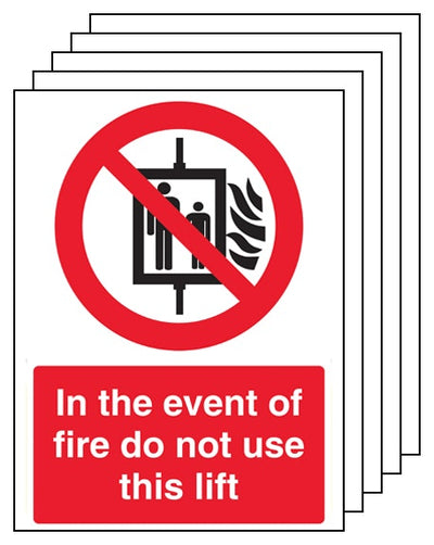 5Pk In The Event Of Fire Do Not Use This Lift Portrait