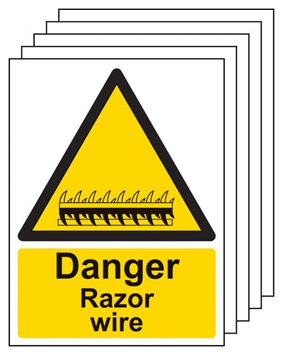 5Pk Danger Razor Wire Portrait