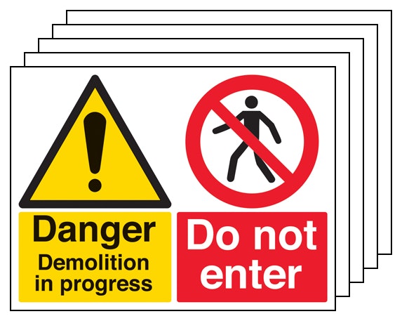 5Pk Danger Demolition Do Not Enter Large Landscape