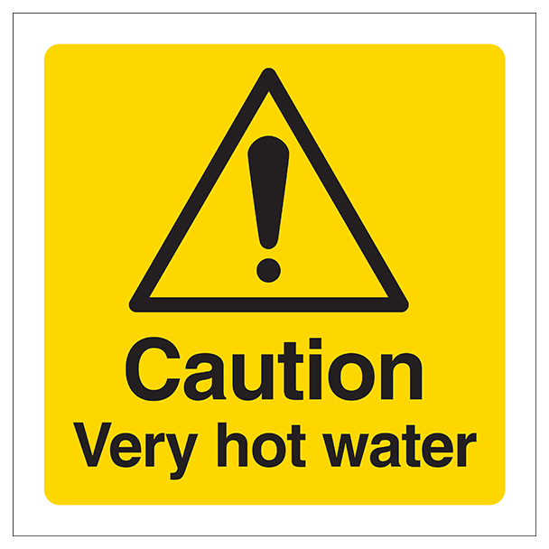 Caution Very Hot Water Square