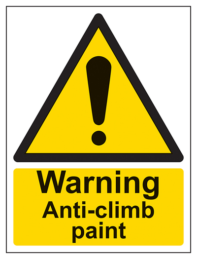 Warning Anti Climb Paint Portrait