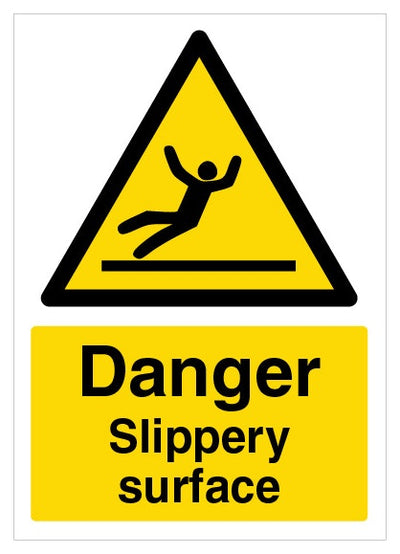 Danger Slippery Surface A4