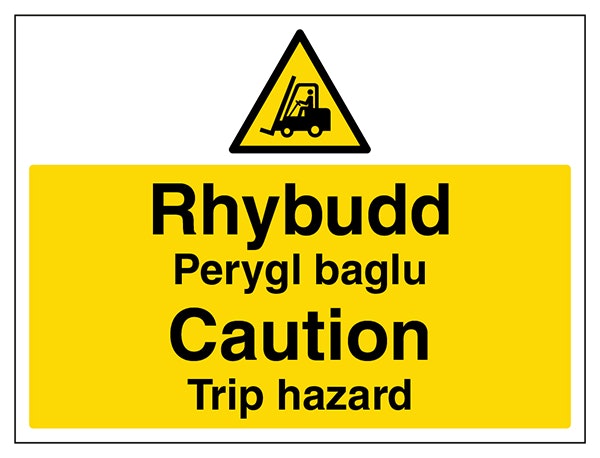 Welsh English Caution Trip Hazard Landscape