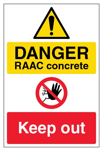 Danger Raac Concrete Keep Out Portrait