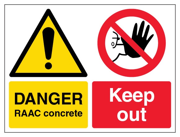 Danger Raac Concrete Keep Out Landscape