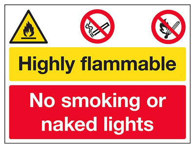 Highly Flammable No Smoking Naked Lights