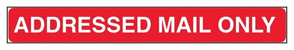 Addressed Mail Only Letter Box Sticker