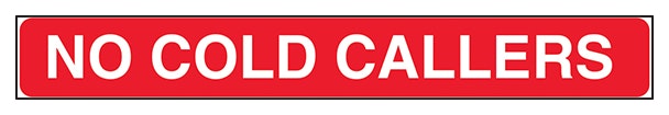 No Cold Callers Letter Box Sticker