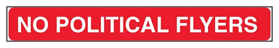 No Political Flyers Letter Box Sticker