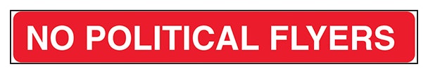 No Political Flyers Letter Box Sticker