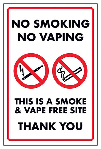 No Smoking No Vaping This Is A Smoke And Vape Free Site Thank You