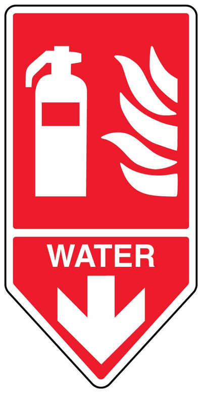 Water Fire Extinguisher Shaped Sign