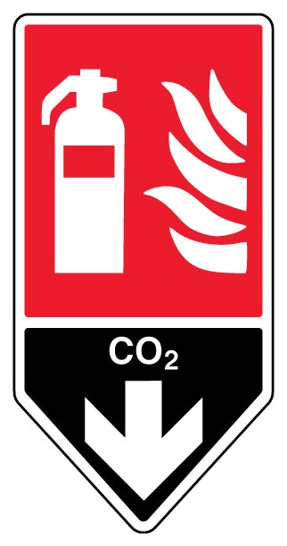 Co2 Fire Extinguisher Shaped Sign