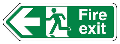 Fire Exit Arrow Left Shaped Sign