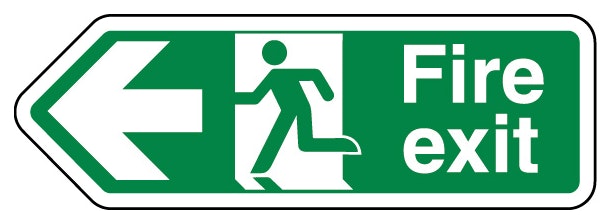 Fire Exit Arrow Left Shaped Sign
