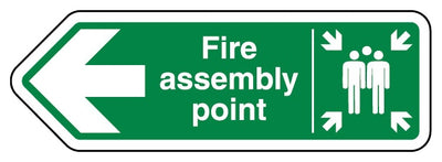 Fire Assembly Point Arrow Left Shaped Sign