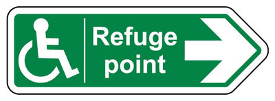 Refuge Point Arrow Right Shaped Sign