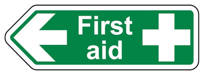 First Aid Arrow Left Shaped Sign