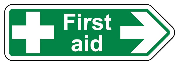 First Aid Arrow Right Shaped Sign