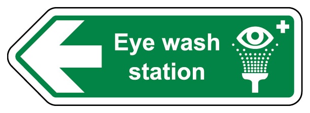 Eye Wash Station Arrow Left Shaped Sign