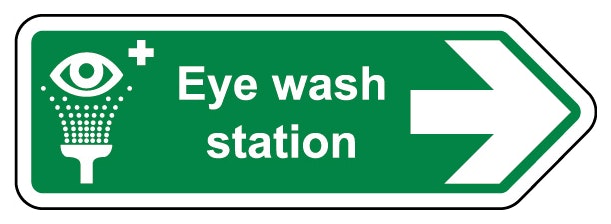 Eye Wash Station Arrow Right Shaped Sign