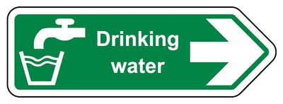 Safe Drinking Water Arrow Right Shaped Sign