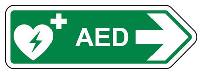 Aed Arrow Right Shaped Sign