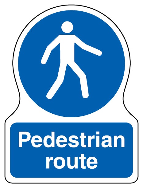 Pedestrian Route Shaped Sign