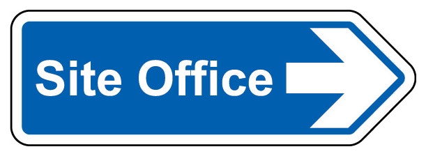 Site Office Arrow Right Shaped Sign