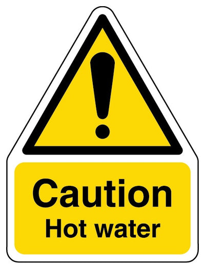 Caution Hot Water Shaped Sign