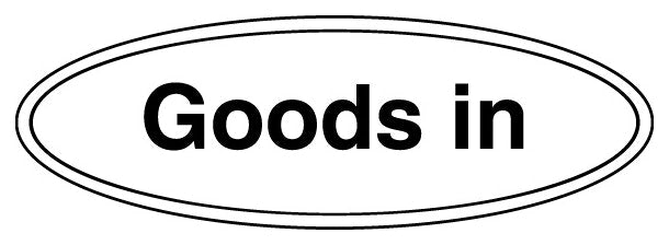 Goods In Shaped Sign