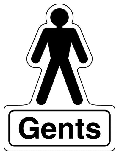 Gents Toilets Shaped Sign